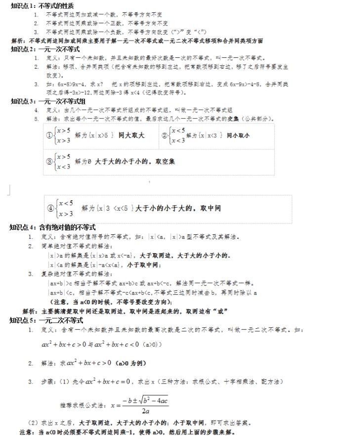 2022年江苏成人高考高起点《数学（文）》科目常用公式汇总2：不等式和不等式组：集合和简易逻辑